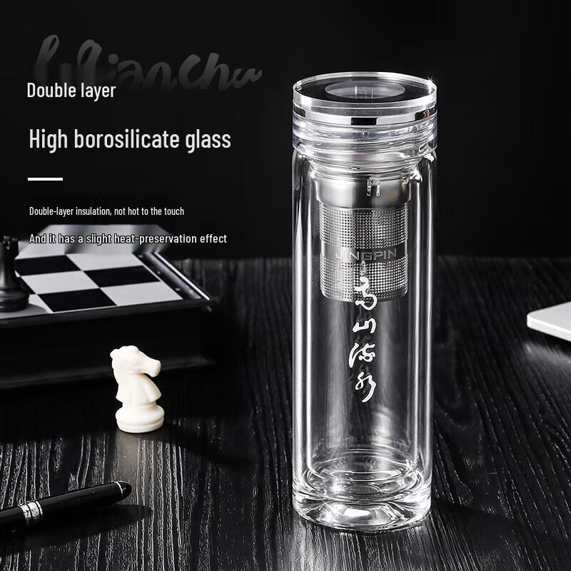 LeQianChu 300ml Double Wall Borosilicate Glass Tumbler