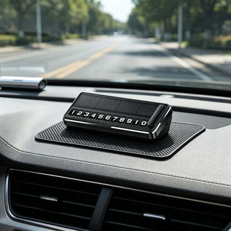 Solar Powered Privacy Parking Phone Number Plate With LED Light And Rotating Switches For Car Motorcycle