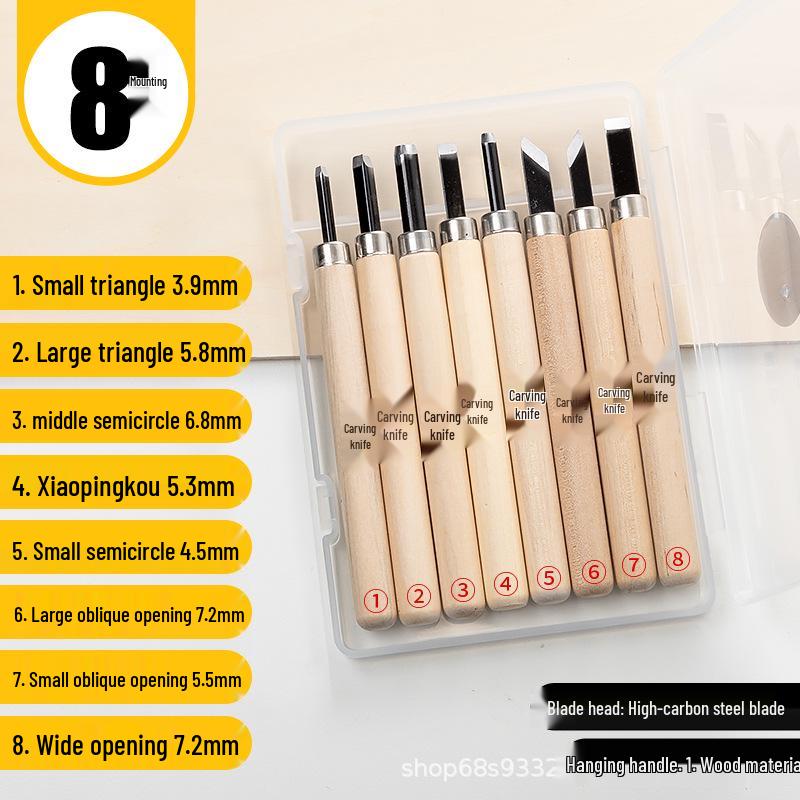 Wood Carving Knife & Tool Set: Student Edition - 20-Piece for Woodcraft, Seal Engraving, & Rubber Stamp Printmaking.