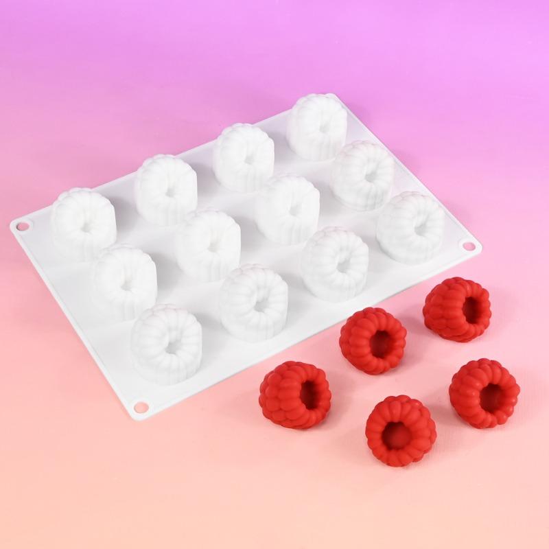 6/12 Hole Raspberry Mousse Cake Silicone Mold DIY 3D French Dessert Chocolate Cake Pastry Decoration Baking Mold Kitchen Tools