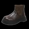 Fashion 2025 New Women's Ankle Fashion Bohemian Style Boots Low Heel Platform Chunky Sole Lace Up Side Zipper Combat Biker Boots