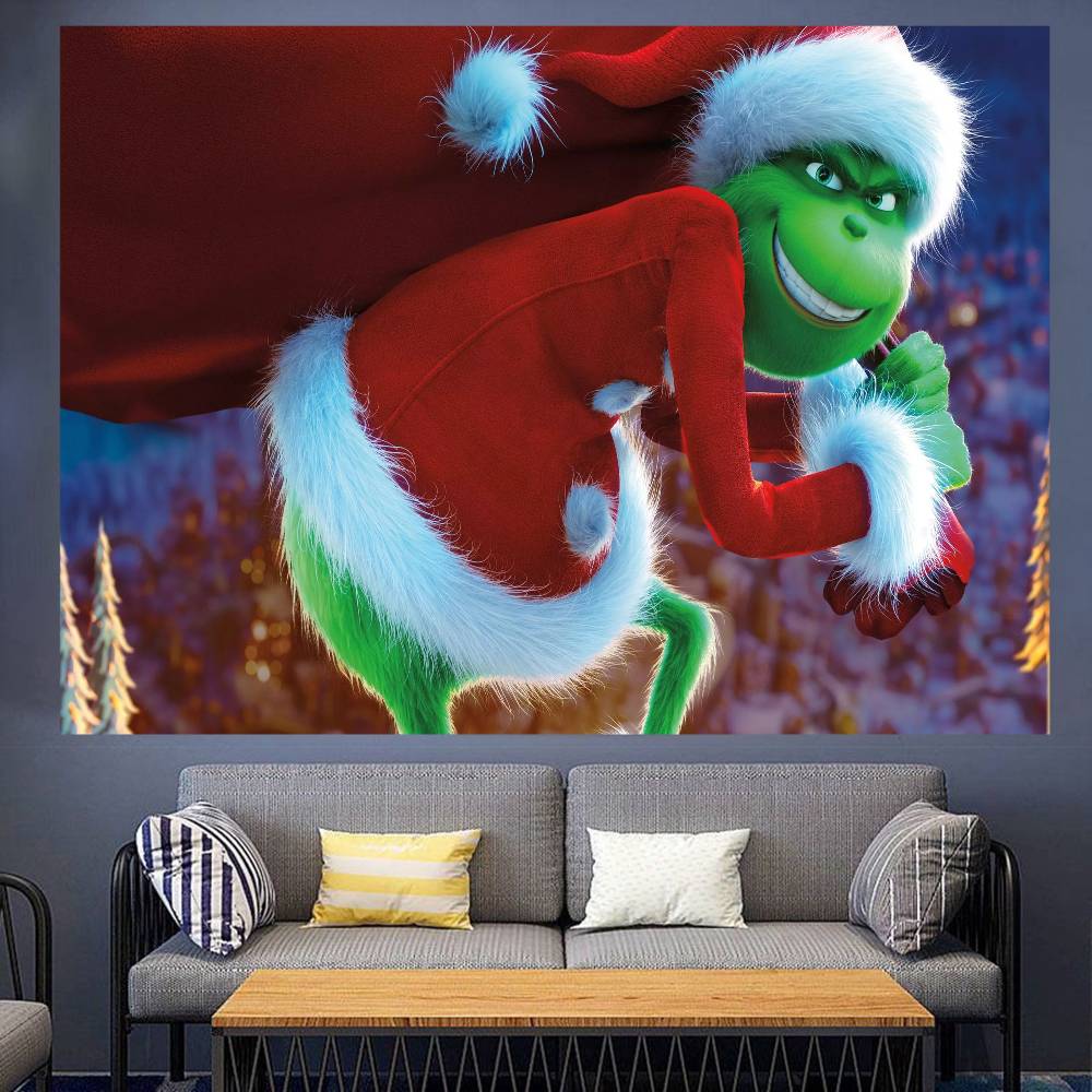 Winter Christmas Grinch Background Cloth,background Decoration, Room, Photo Studio Prop-suitable for Home Decoration, Parties