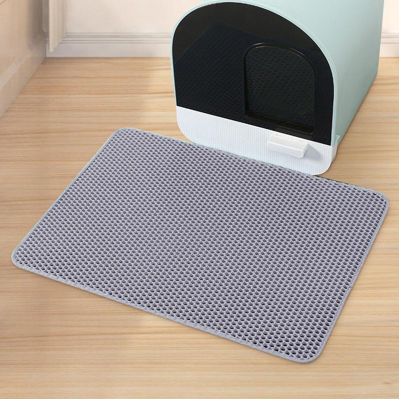 2PCS Double Layer Honeycomb Cat Litter Mat, Washable Foldable Detachable Anti-Splash Kitty Litter Trapping Pad