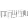 VidaXL Black Kennel 10.89 M² Steel Enclosure for Puppies Cage Dogs Outdoor 3082207
