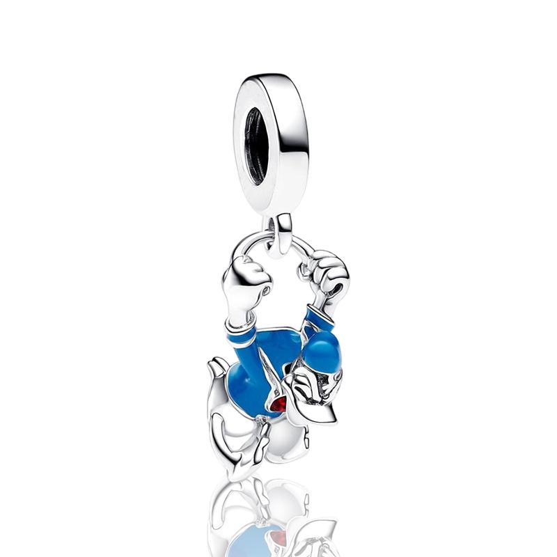 Daisy Duck&Donald Duck Charm Bead Component Bead Components Dangle Authentic Original Compatible With Snake Copper Metal Bracelet High Quality Fine