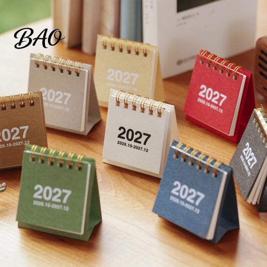 Practical Gift for Students Professionals Mini Desk Calendar 2026-2027, Oct 2026 to Dec 2027 Standing Flip Small Portable Desktop Ornament Calendar,