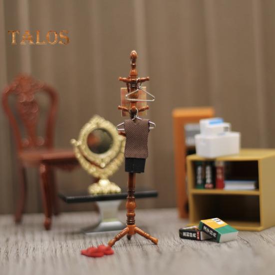 1:12 1:6 Scale Mini Dollhouse Accessories Miniature Hat And Coat Rack Stand Book Clothes Hanger Set Tiny Stuff for Dollhouse Bedroom