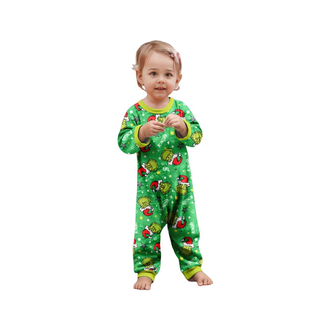 Parent-child Christmas Print Home Suit Long-sleeved Top And Pants