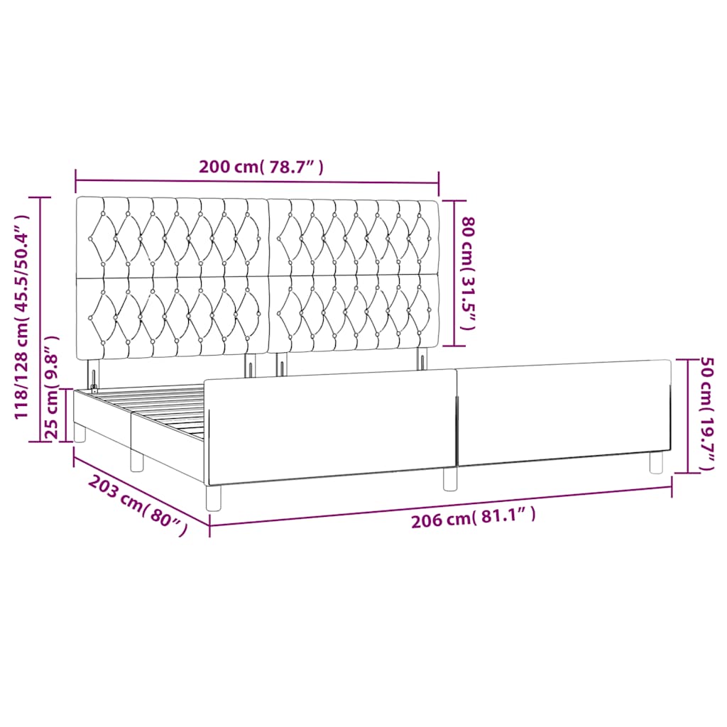 Bed Frame without Mattress Dark Green 200x200 cm Velvet