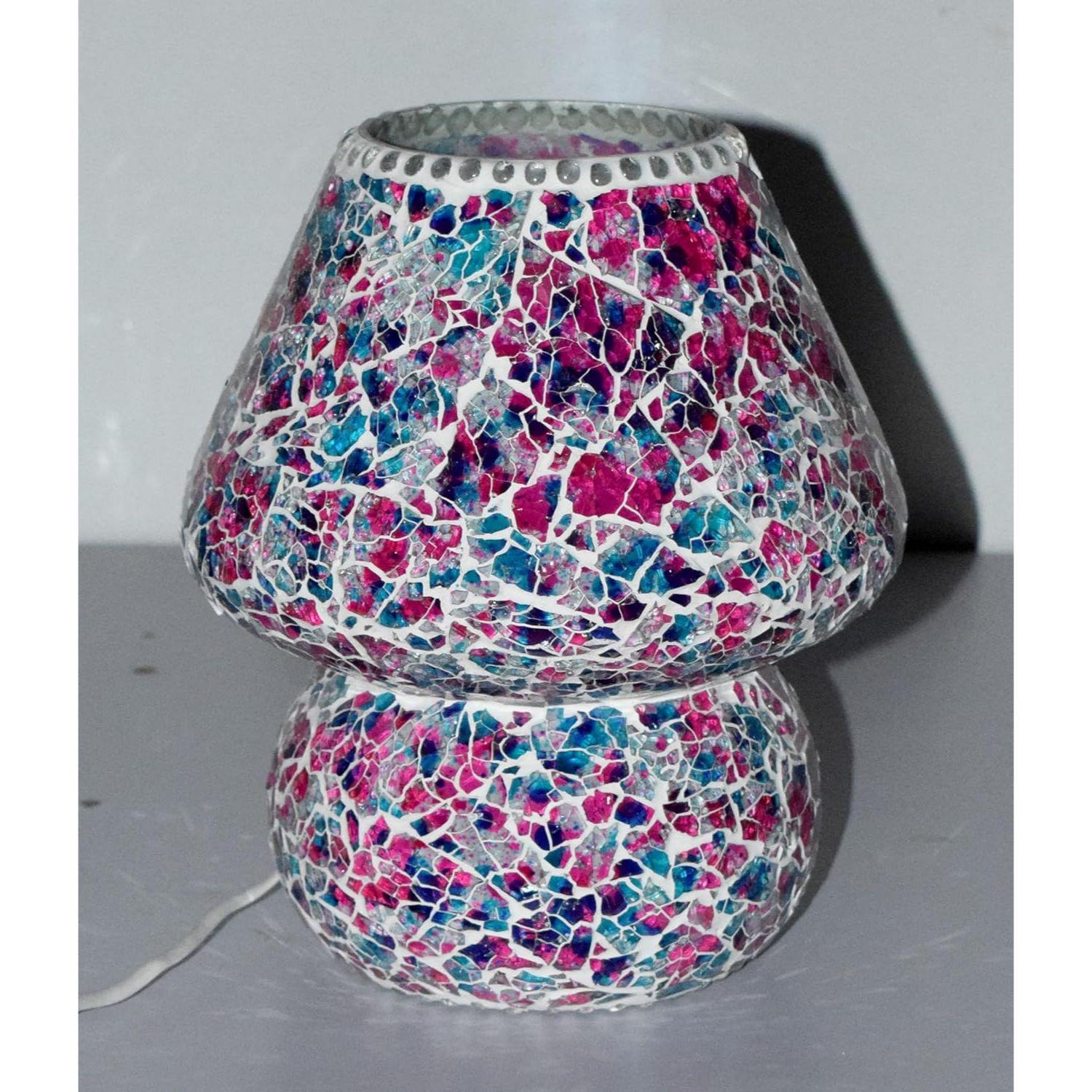 

Мозаичная стеклянная лампа в форме гриба для украшения дома/офиса/фестиваля (Лампа в комплект не входит)
