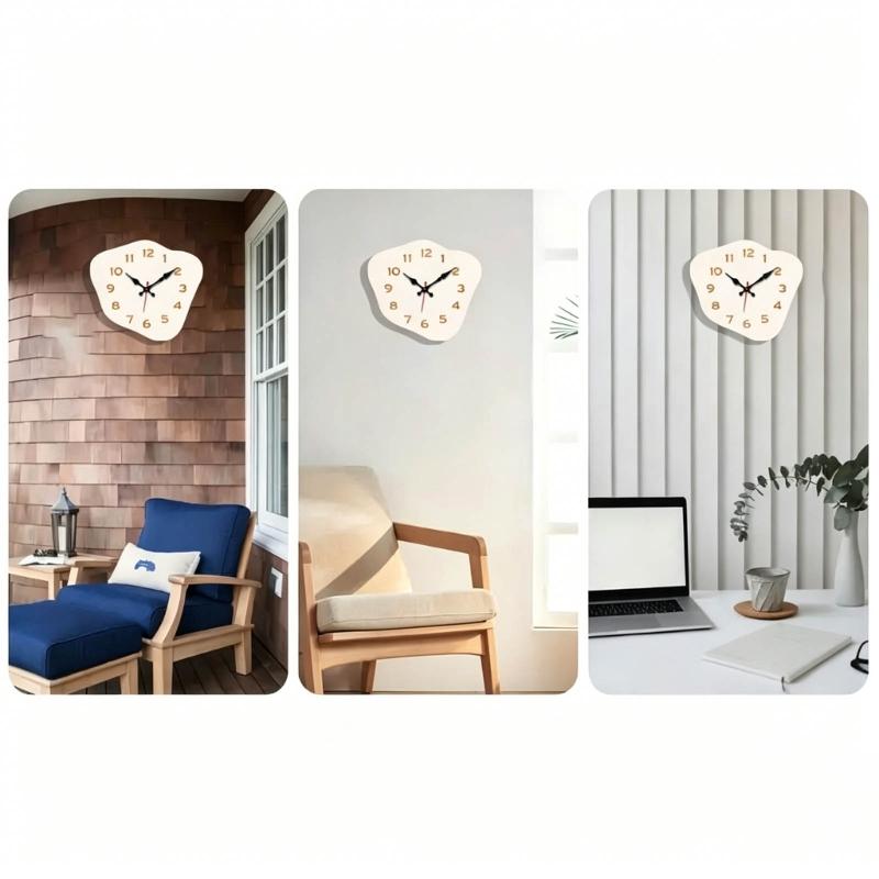 Quiet Wall Clock Nordic Creative Irregular Shape Analog Clock Quiet Mechanism Precise Timing For Bedroom Office