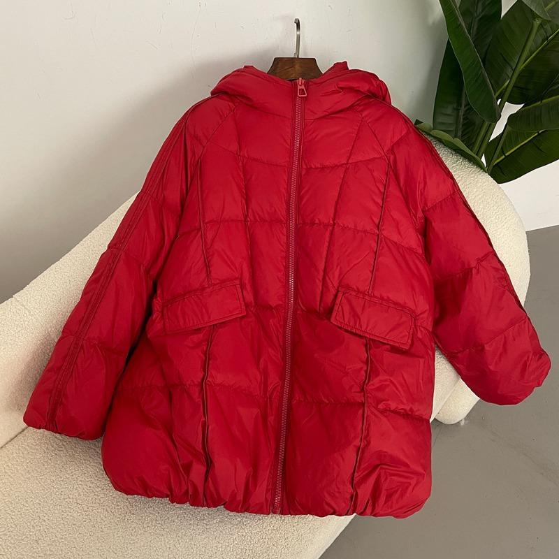 Women 90% White Duck Down Jacket Hooded Autumn Winter Warm Oversize Puffer Coat Casual Loose Thick Parkas Female Outwear