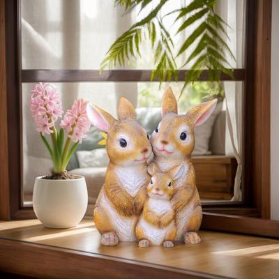Bunny Statue Portable Bunny Statues For Outside Resin Figurines Lightweight Ornaments Decoration For Landscaping Home Exterior