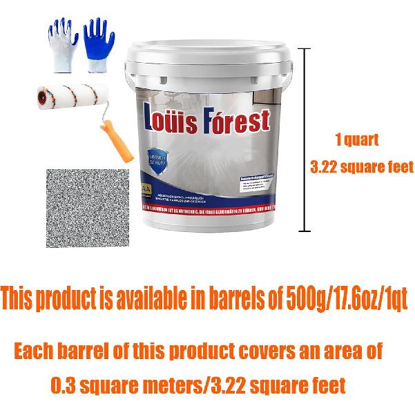 Louis Forest Epoxy Floor Paint, High-Gloss Marble Effect Waterproof Water-Based Epoxy Floor Paint (Dark Gray)