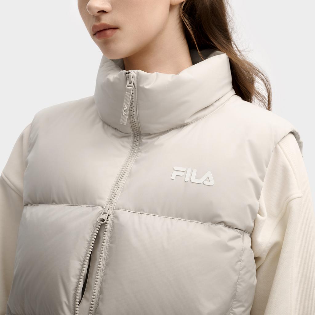 FILA Original RGB Multicolor Fashion Simple Personality Retro Classic Versatile Casual Daily Comfortable Warm Short Down Vest Women vest F11W549907FGY