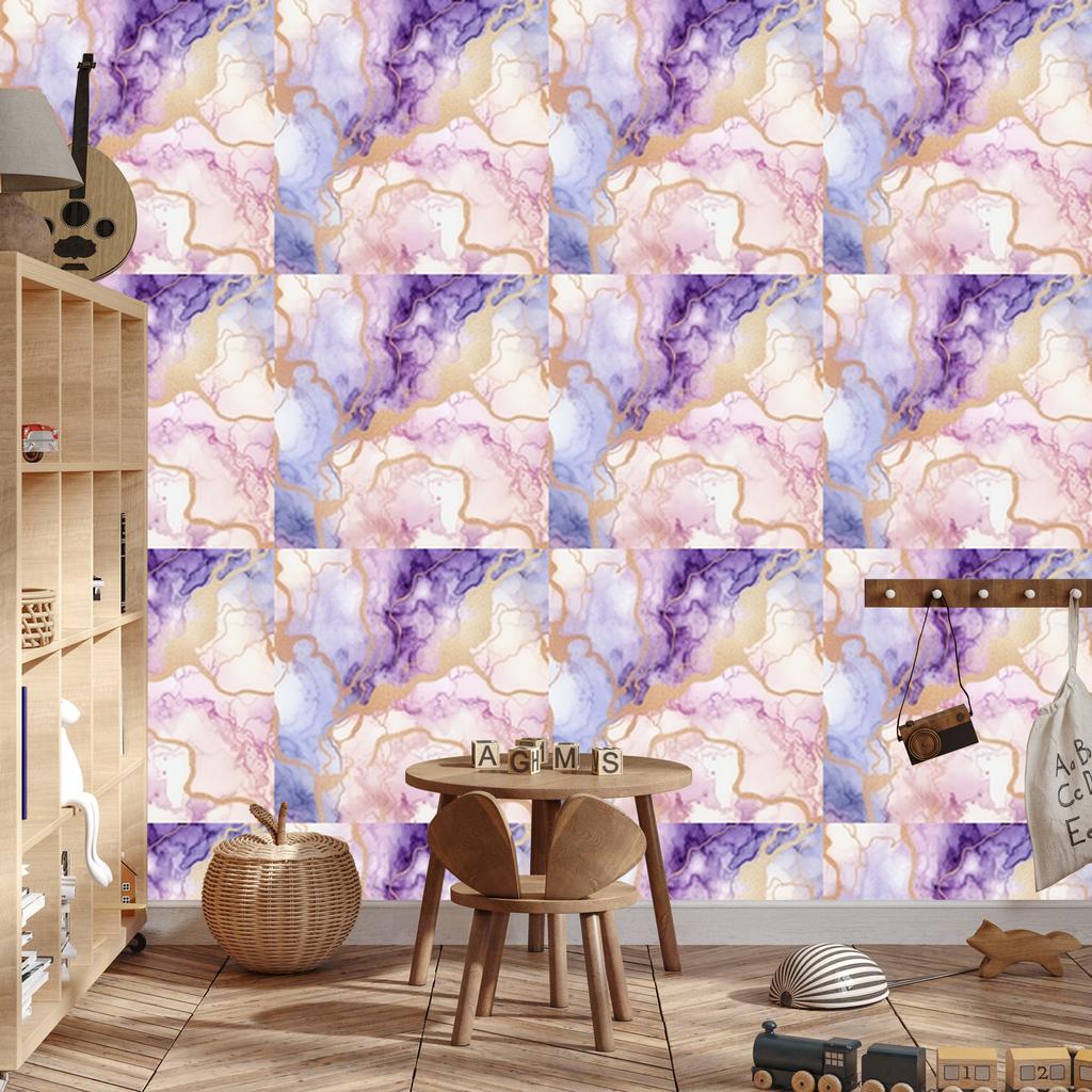 Ink Wallpaper White and Purple for Living Room and Bedroom 50x1000