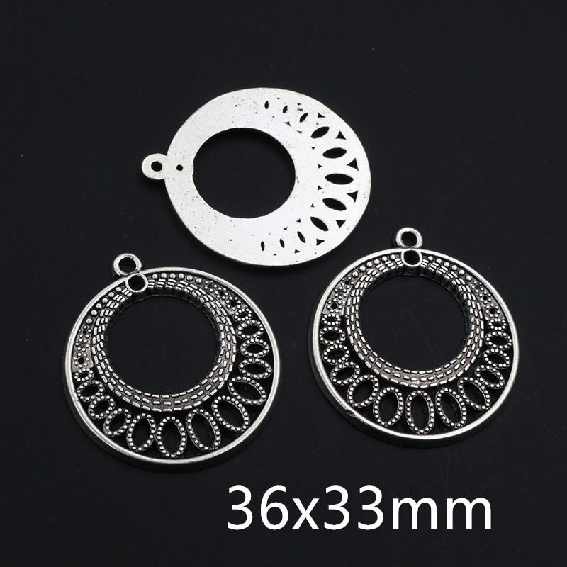 10pcs Antique Silver Plated Vintage Boho Style Connector Charms Pendant DIY Jewelry Making Accessories for Bracelet Necklace