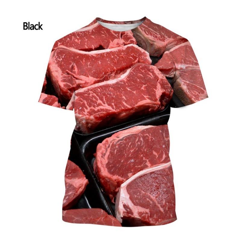 

Fashion Funny Fresh Meat Beef 3D Print T-shirt Men s Women s Casual S