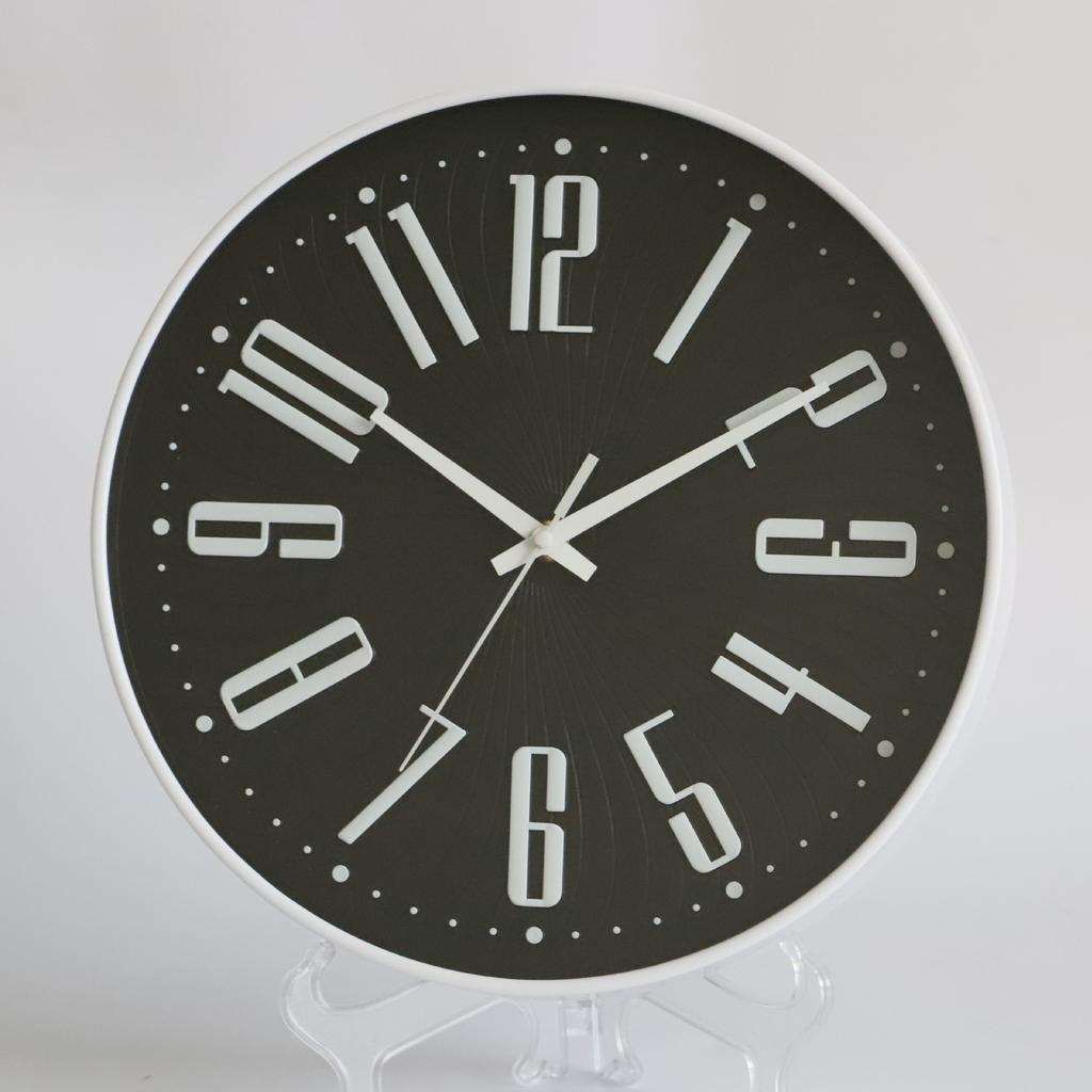 12 Inch 30CM Silent Wall Clock, Creative and Fashionable, Three-dimensional Digital Minimalist Clock for Home Living Room