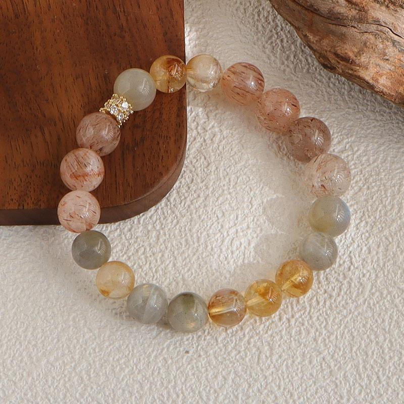 Natural Duobao Crystal Bracelet Super Seven Yellow Tower Crystal Gray Moonlight Bracelet Fashion Retro Jewelry