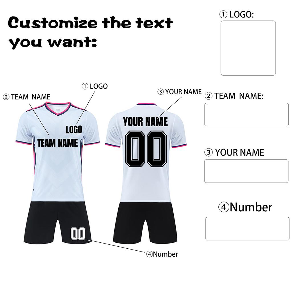 Personalisierte Shirts Kit Herren Mädchen mit Namen Nummer benutzerdefinierte Fußballtrikots für Jungen Trainingsanzug