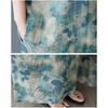 Dimanaf 2025 Summer Women Plus Size Dress Basic Casual Dress Loose Vintage Floral Printing Long Beach Dress