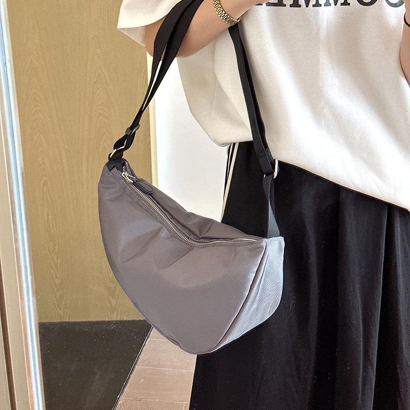 2024 New Summer Simple Crossbody Dumpling Bag, Trendy Versatile Nylon Fabric Bag, Student Casual Shoulder Bag