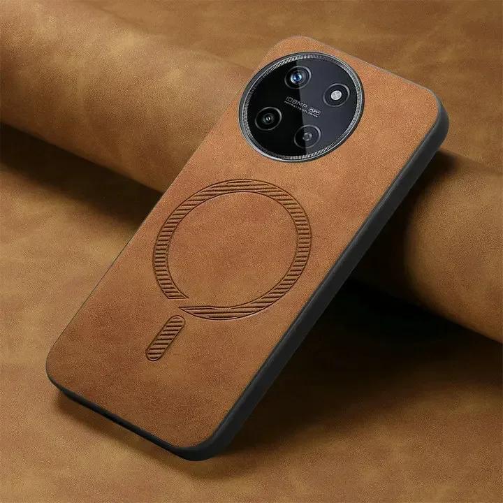 For Realme 13 Plus 13pro+ Luxury Leather for Magsafe Magnetic Wireless Charging Shockproof Matte Cover for Realme 11 12pro 13 Pro Plus Realme13