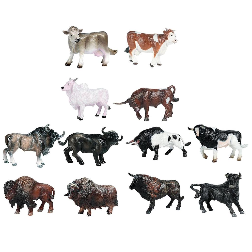 Cattle Decorative Figures Realistic Farm Animal Figurines Small Animals Educational Toys for Kids Home Decor