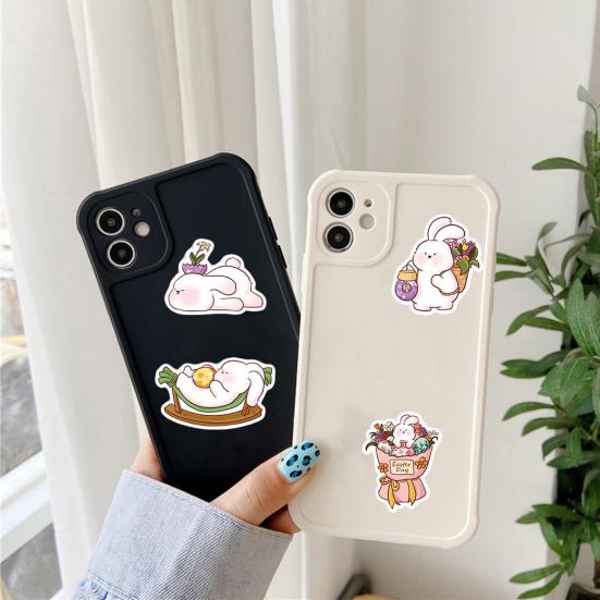 50Pcs Easter Bunny Stickers Waterproof Sun-resistant PVC Cartoon Rabbit Cute Decals DIY Vinyl Art Decorative Graffiti Stickers for Laptop Tablet