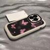 Soft Silicone Phone Case IPhone 14 Pro Max 15 16 17 Series With Pink Butterfly Design Anti Drop Full Cover Cute Kawaii Style