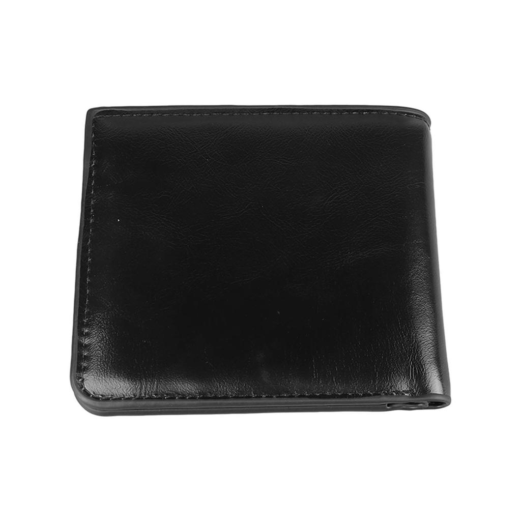 Herren Geldbörse PU Leder Reißverschluss Leichtgewicht Einfarbig Geldbörse Lässig Tragbar Aufbewahrung Münzfach Schwarz