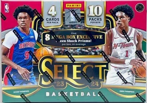 

Panini Select Basketball Hobby Mega Box Shock 2023-24 (Зелёные призмы) [Элемент] красный