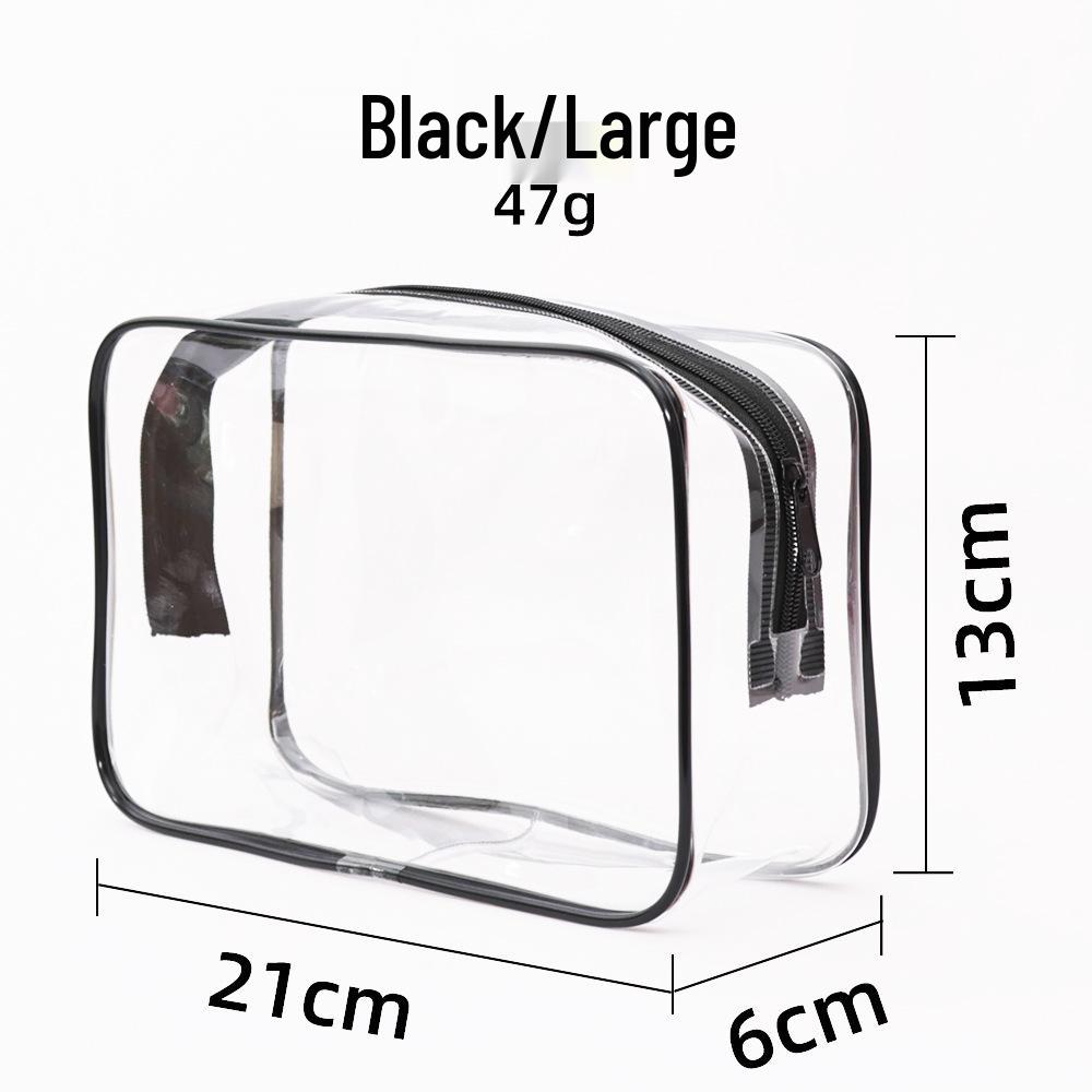PVC Large Capacity Transparent Waterproof Makeup and Toiletry Bag with Zipper, Customizable Logo