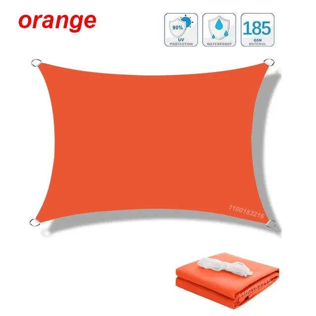 

Outdoor Waterproof Rectangular Sun Shade, Garden Canopy, Courtyard Swimming Shade, Beach Car Awning, 320D 200cmx200cm помаранчевий