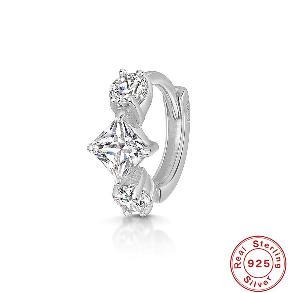 S925 Sterling Silver Cartilage Piercing Zircon Diamond Earrings Ear Buckle Earrings Earbone Ring Hipster Earrings