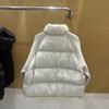 Winter Women Down Parkas Jacket Cable Knit Sleeve Spliced Stand Collar Thick Warm Short Coat Petite Ladies Outerwear