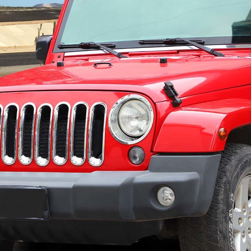 ABS Car Headlight Decorative Cover Grille Decoratiion Stickers For Jeep Wragnler JK 2007-2017 Car Exterior Accessories