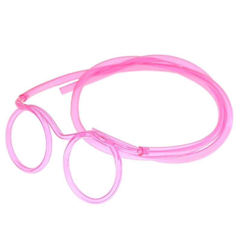 Plastic Straws Glasses Design Soft Drink Juice Straws Tube For Adult Chidren Cartoon