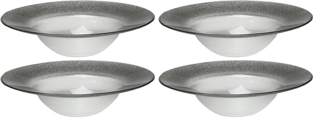 

Vetro Felice Bowls, Medium Bowls, Western Tableware, Dark Gray, 19.5cm, Set of 4, Happy Glass Glitter, 64620 G019