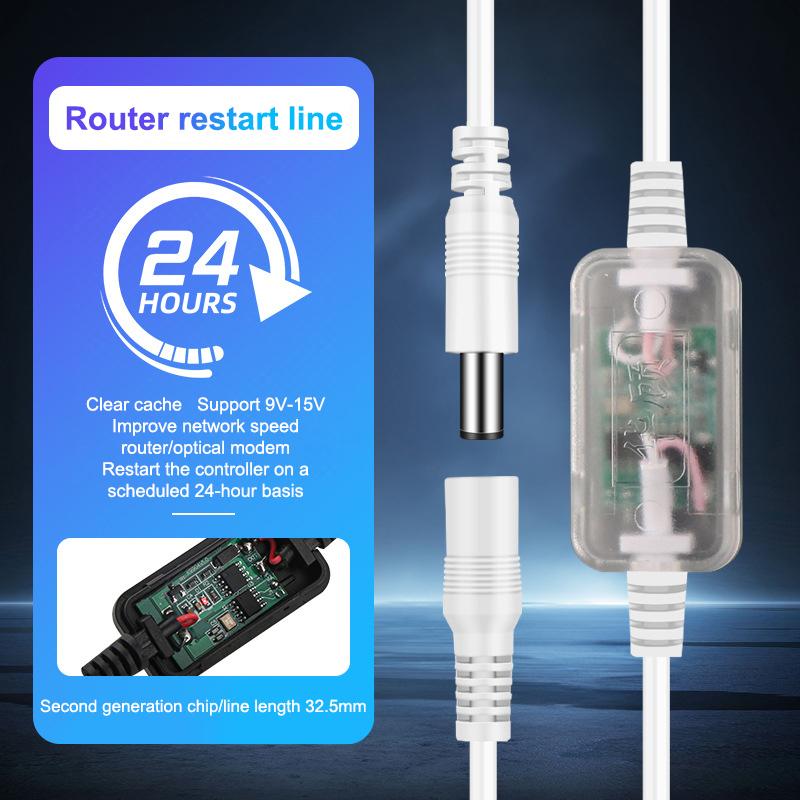 Automatyczny Kabel Zasilający do Restartu Routera Modemu 24 72 Godziny Cykl Automatyczny Szybki Restart Dla Domowego Biura Stabilne Działanie Sieci
