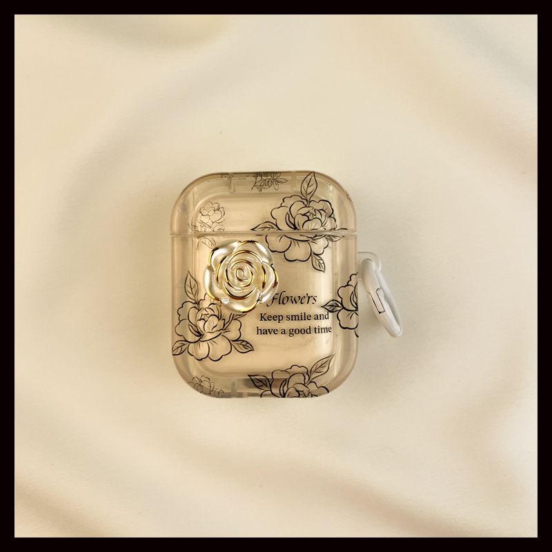 

for Apple Pro Earphone Case Second Generation Wireless Bluetooth 1 Third Generation Pods2 Generation Airpodpro Fourth Generation 4 Fifth Generation AirPods Pro2 [Retro French flower] send Hook