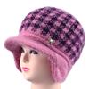 Hat Women's autumn and winter hat Fleece thickened warm ear protection cold old lady knitted wool hat