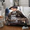 1pc Attack on Titan Blanket with Custom Name, Gift, for Men and Women, Soft Blanket, Good for Sofa Bed Couch Travel, Lightweight Flannel Blanket