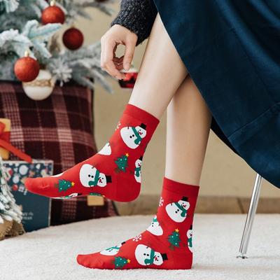 Winter Christmas Cotton Socks Xmas Gifts Warm Carpet Socks Cartoon Snowman Soft Floor Socks Women