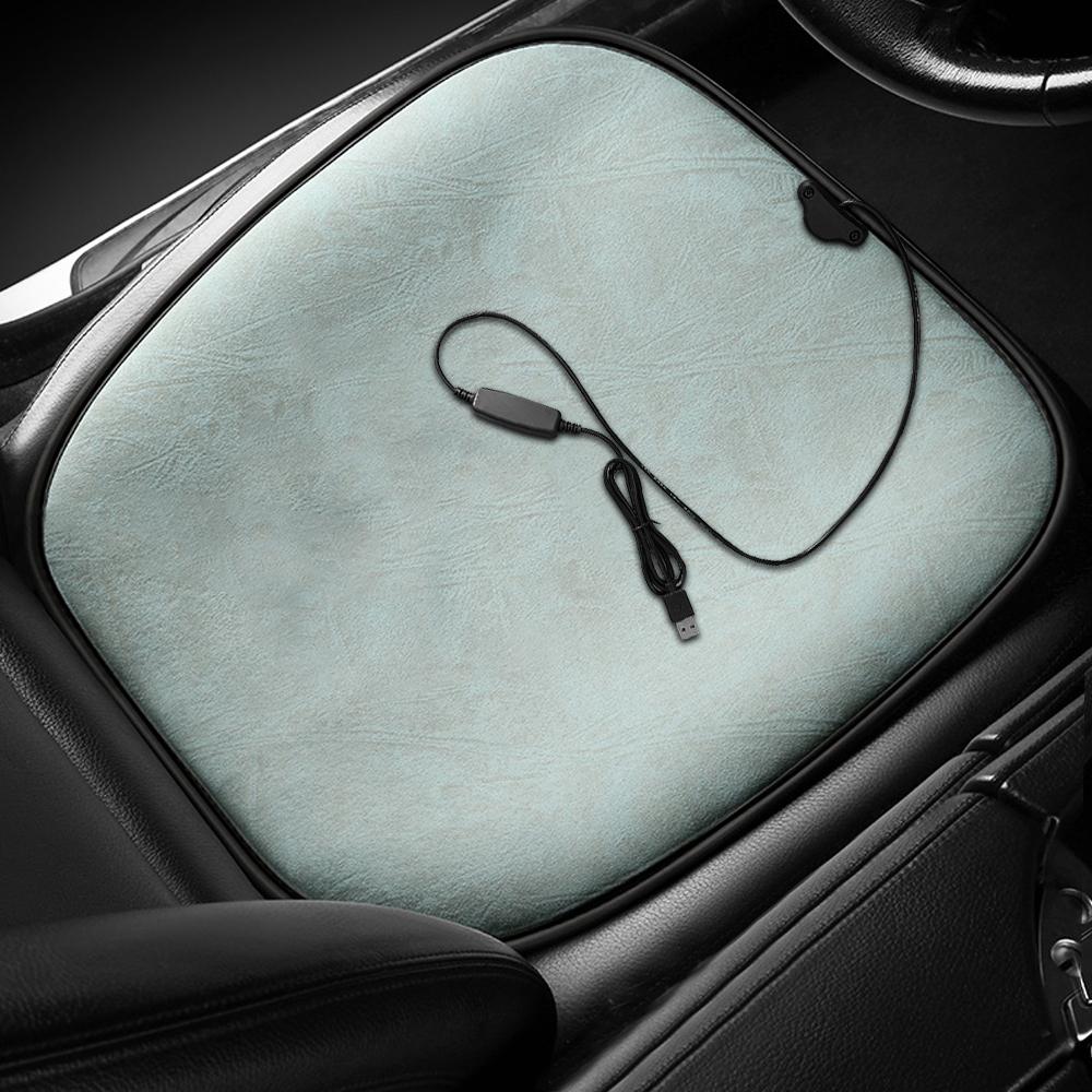 

Car Heating Cushion Office Seats Pad Warmer With USB Cable Fast-Heating Electric Winter Warm Adjustable Temperature зелёный