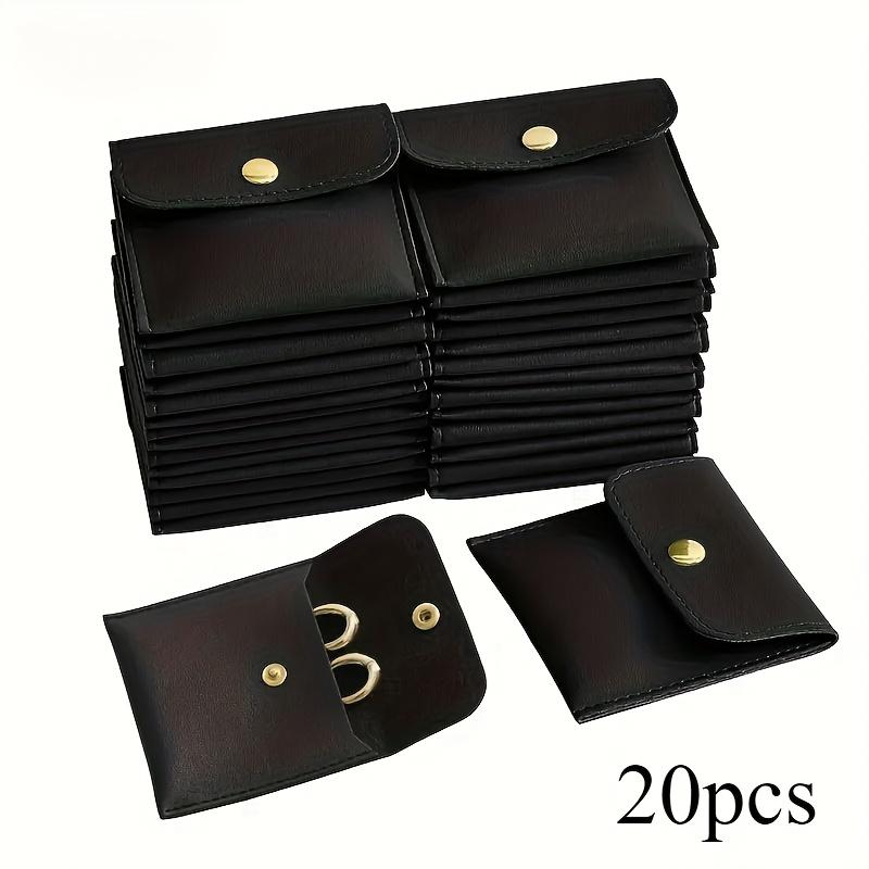 20 Stück Kunstleder Schmuckbeutel, Verschiedene Farben Druckknopfverschluss Taschen für Ringe, Anhänger, Halsketten - Perfekte Aufbewahrungslösung, Schmuckorganizer