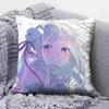 Re Zero Infinity Emilia Cute Anime GGirl  Pillow Covers Home Sofa Cushion Covers and Aecorative Custom