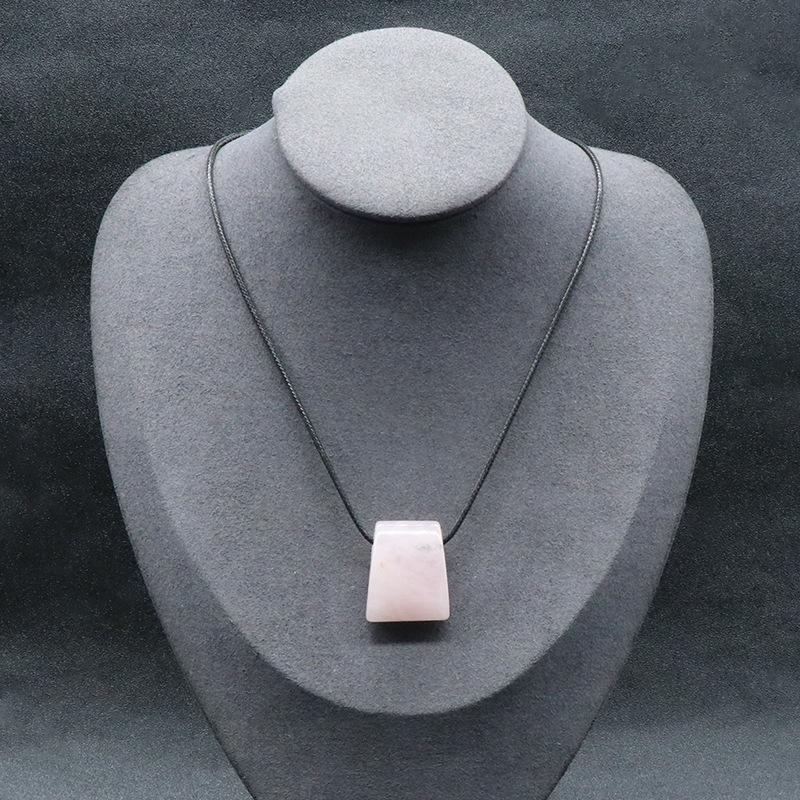 Unisex Natural Agate Crystal Stone Axe-Shaped Large Hole Pendant DIY Wear Thick Rope Exaggerated Ethnic Style Charm Necklace