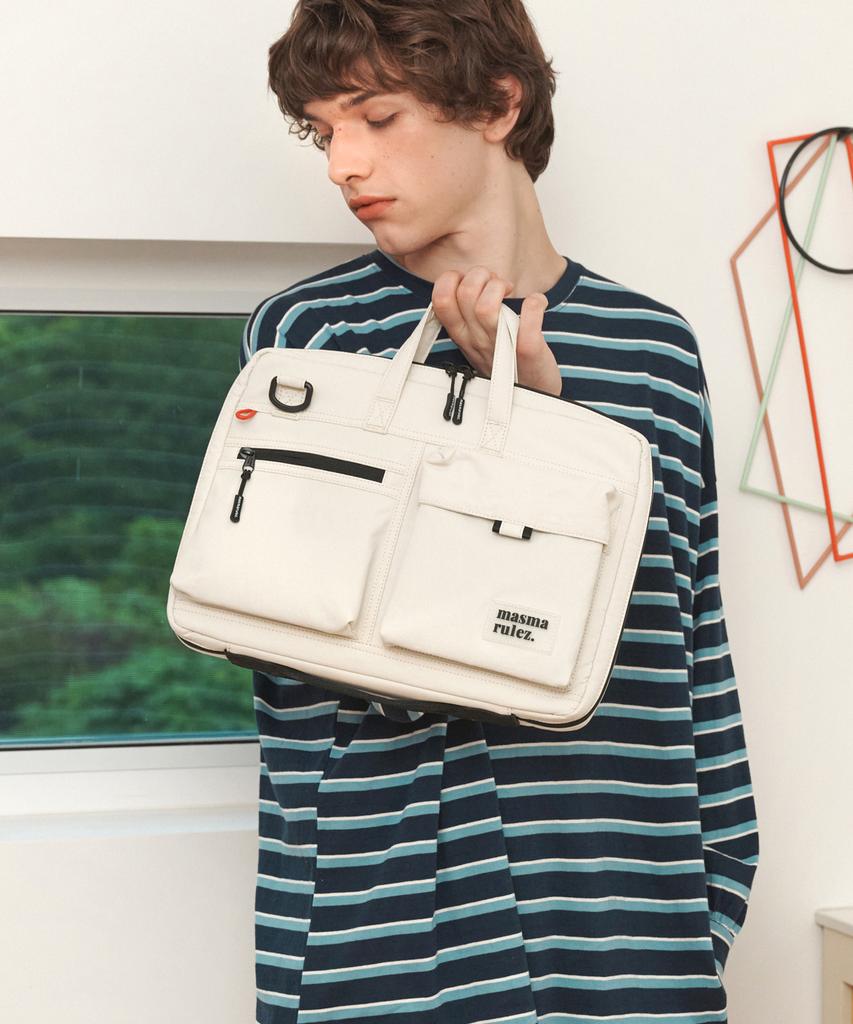 Masmarulez Briefit Laptop Case Slim Bag_Ash Cream